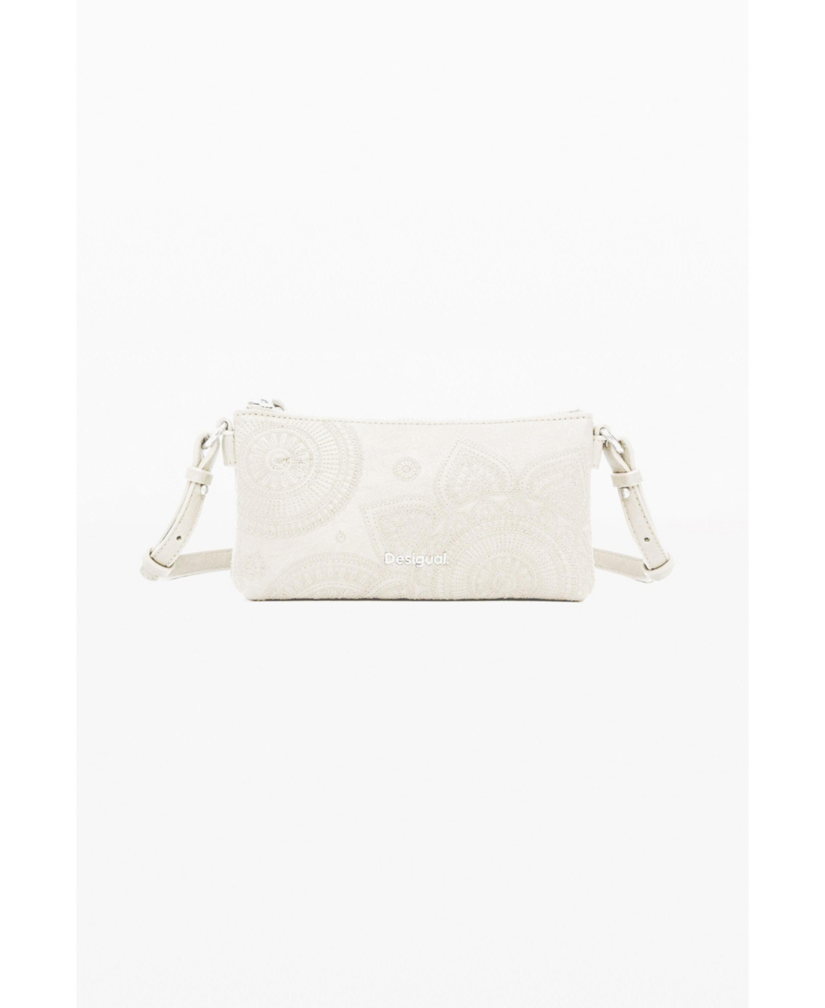 Women's Medium perforated wallet - Light beige