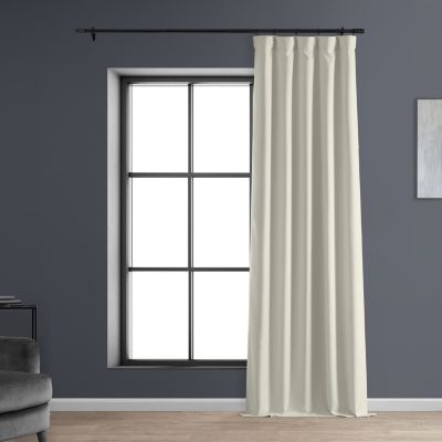 Off White Faux Linen Hotel Blackout Curtain