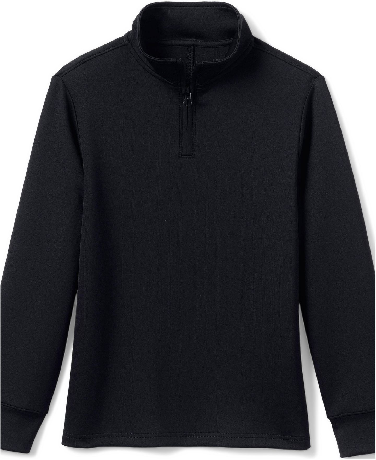 Свитер Lands' End Active Performance Quarter Zip Pullover для девочек, цвет: Чёрный — фото 1