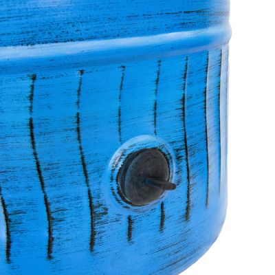 17.5" Outdoor Decorative Metal Garden Hose Holder with Lid - Blue Patina