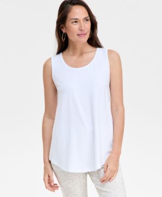 JM Collection - Women's Solid Scoop-Neck Tank Top