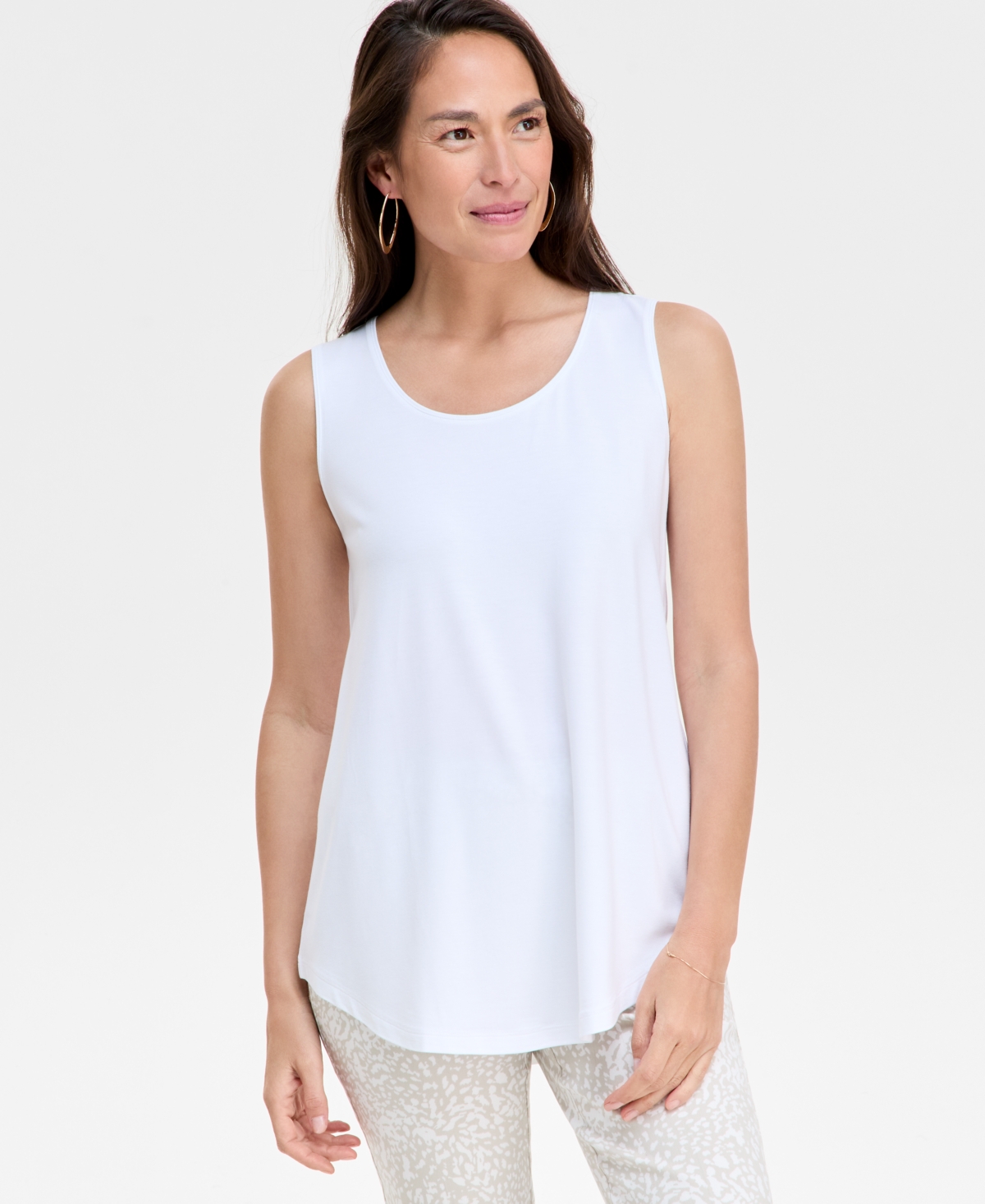 Women's Scoop-Neck Sleeveless Tank Top, Regular & Petite, Created for Macy's - Bright White