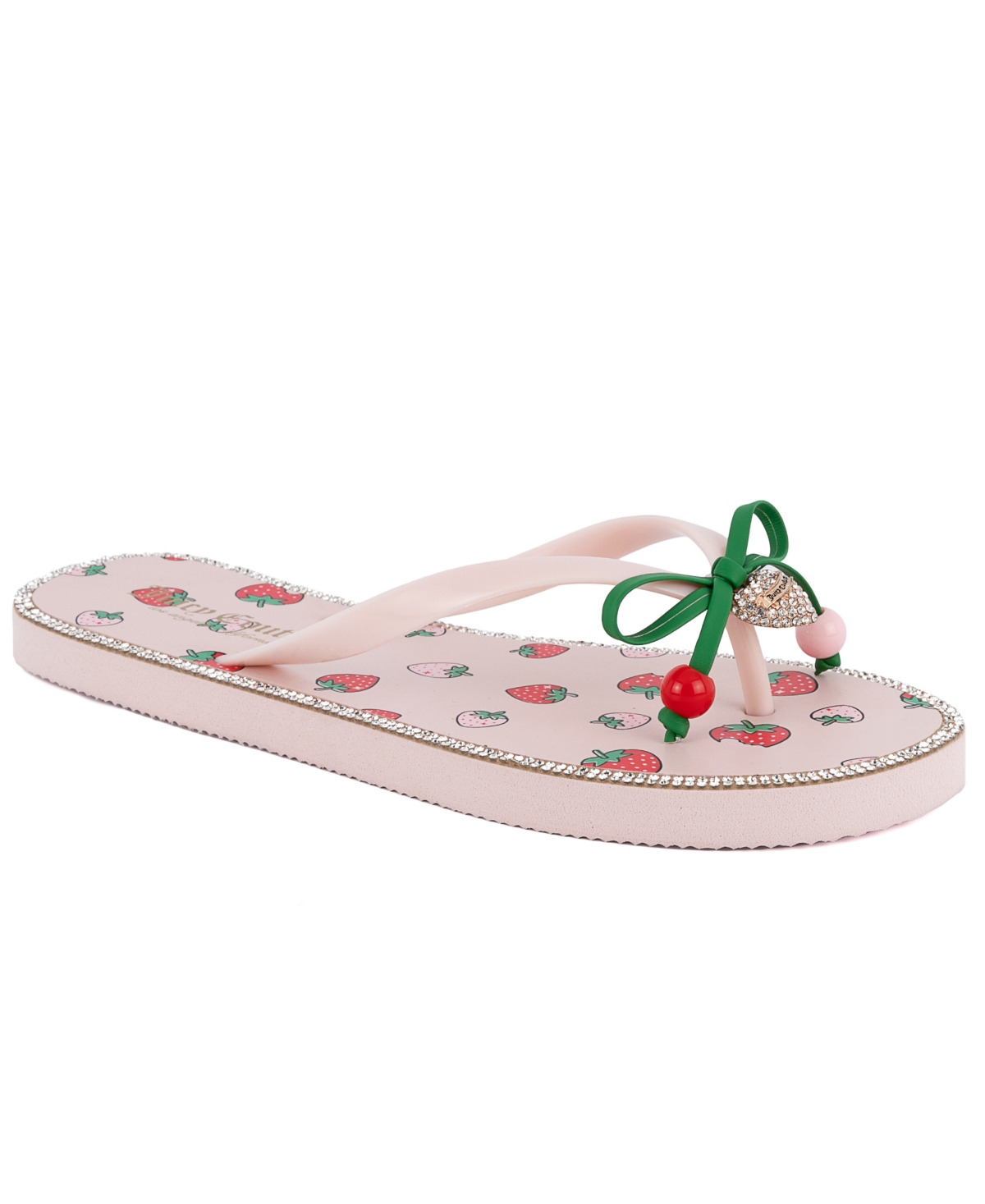 Shop Juicy Couture Women's Slurpy Fruity Flip Flops In Pink,strawberries