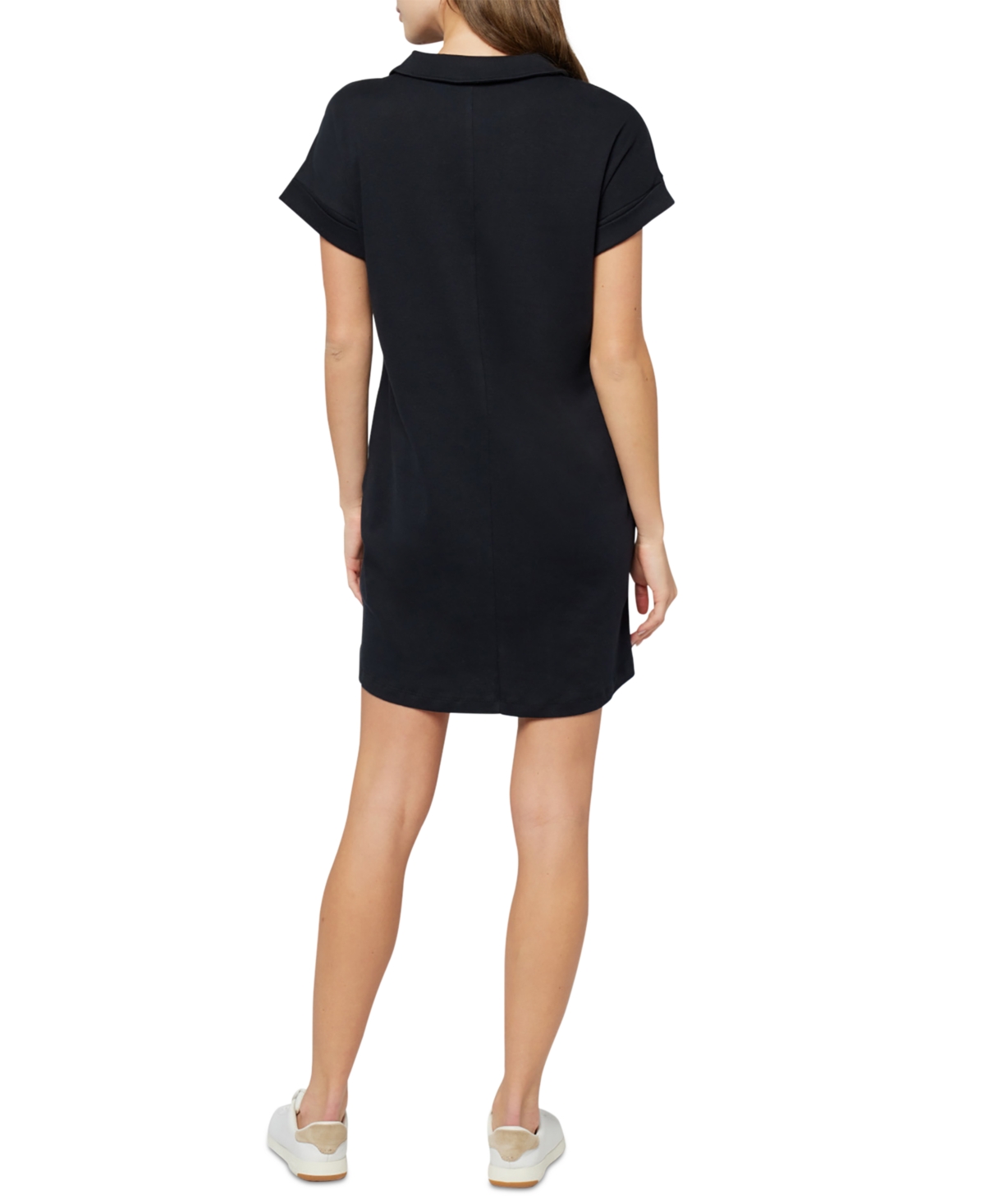 Three Dots Women's Koda Cotton Collared Mini Dress In Black