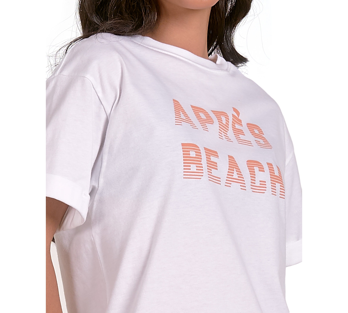 Shop Elan Women's Cotton Apres Beach Crewneck Tee In White