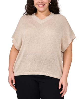 Vince Camuto - Plus Size Metallic Dolman-Sleeve Top