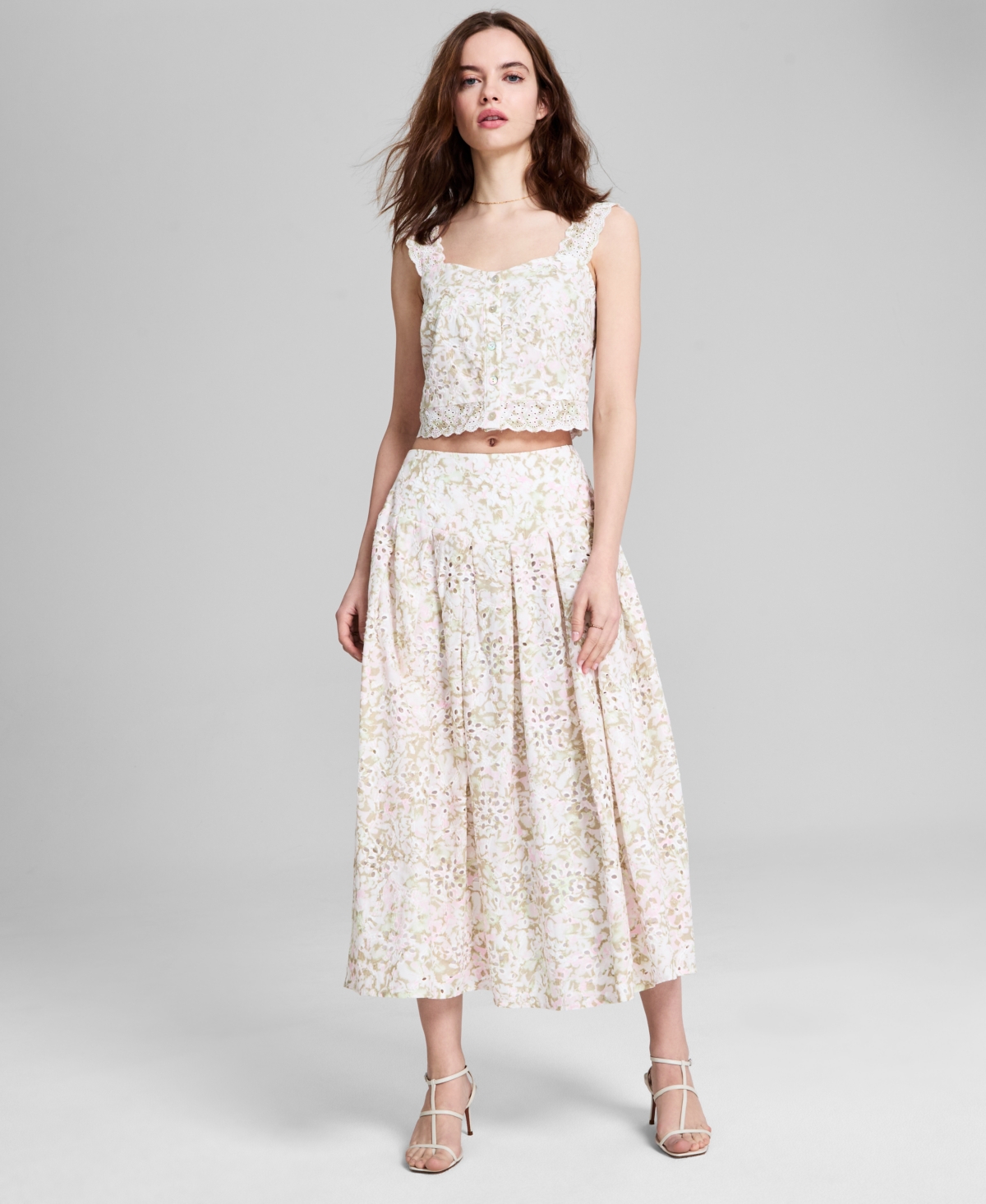 And Now This Women's Cotton Eyelet Midi Skirt, Exclusively At Macy's