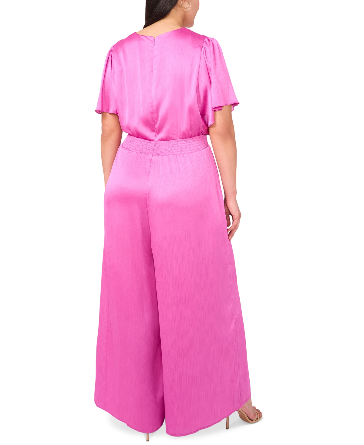 VINCE CAMUTO PLUS SIZE SURPLICE SHORT-SLEEVE JUMPSUIT 