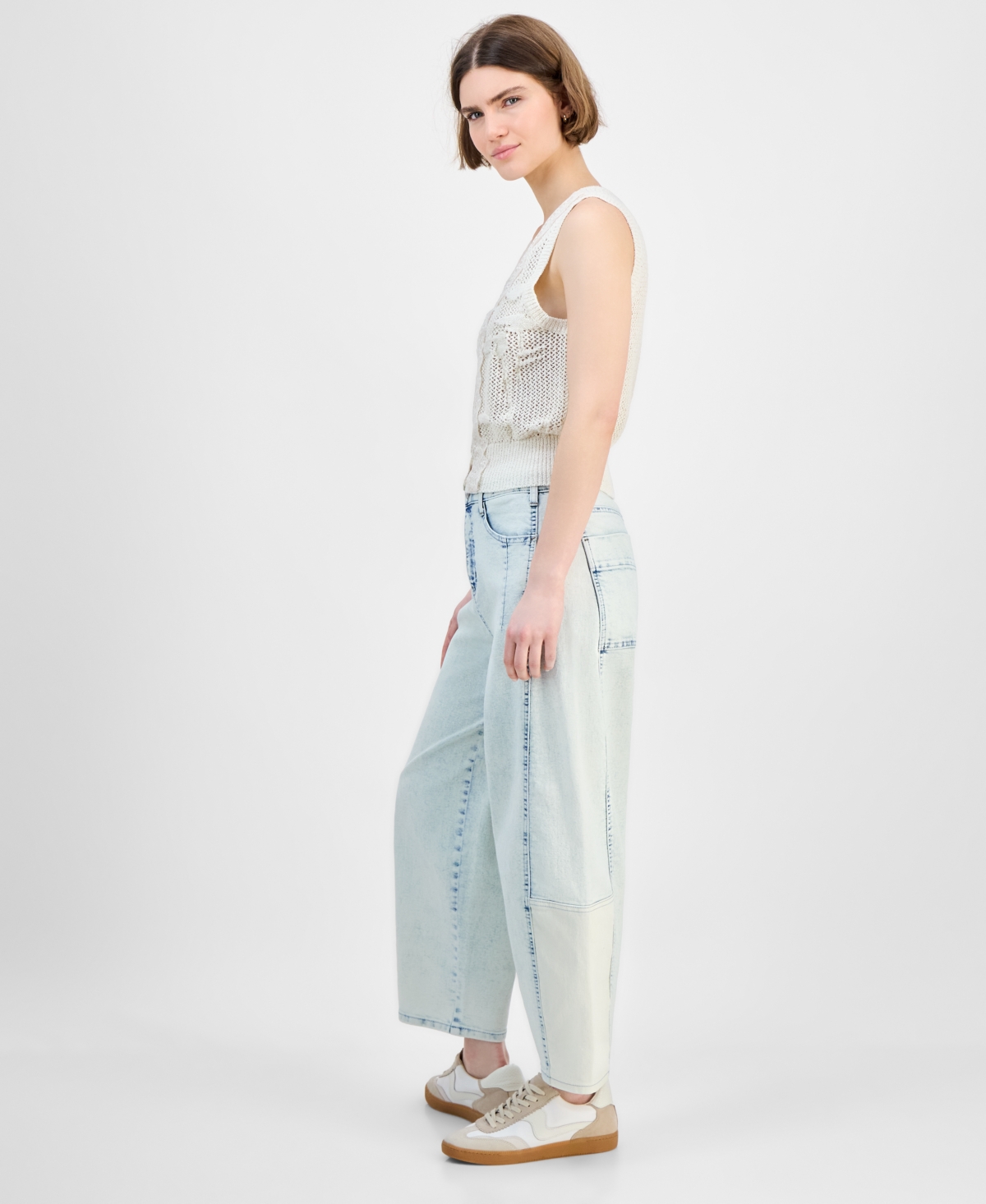 Shop And Now This Petite The Barrel High-rise Jeans, Exclusively At Macy's