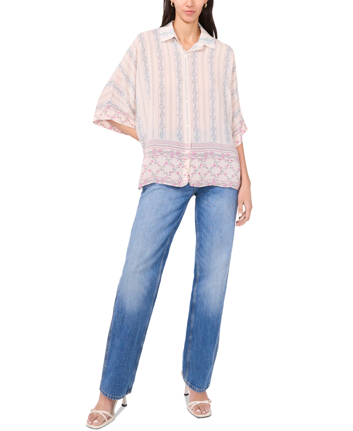 Women's The River Button-Front Dolman-Sleeve Top - Soft Cream
