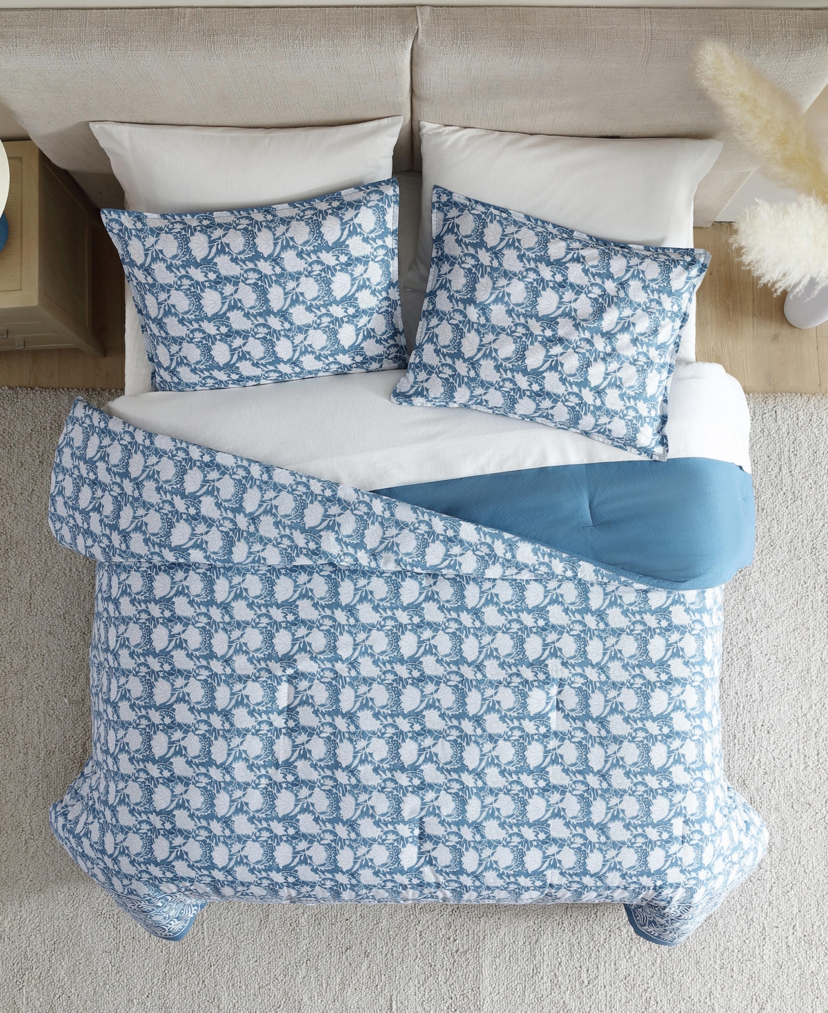 Nautica Bayport Floral Cotton Reversible 3-pc. Comforter Set, Full/queen
