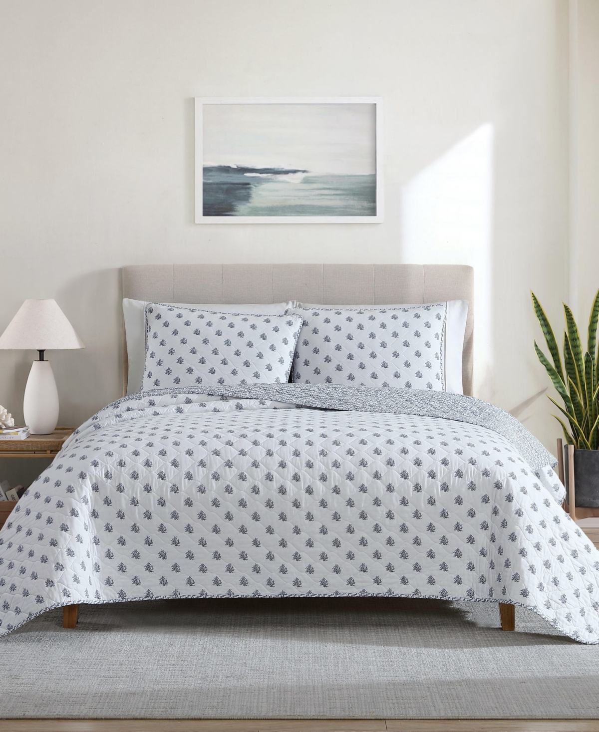Nautica Coral Beach Reversible 3-Pc. Quilt Set