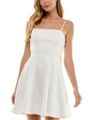 Juniors' Embellished-Strap Bow-Back Dress