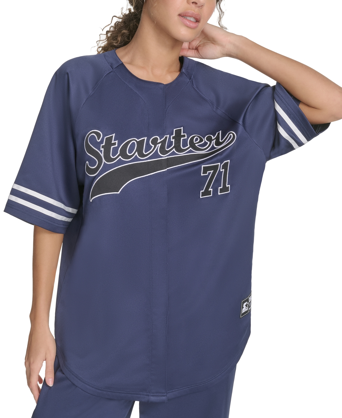 Women's Logo Raglan-Sleeve Baseball Shirt - Peacoat