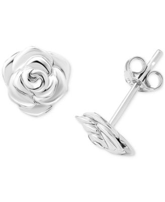 Giani Bernini - Rose Stud Earrings in Sterling Silver or 18k Gold-Plated Sterling Silver