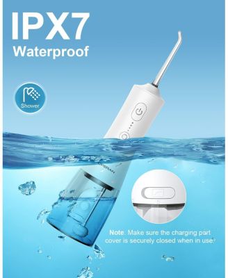 300ml Cordless Water Flosser with 4 Jet Tips, Portable Water Dental Flossers, IPX7 Waterproof Rechargeable Oral Irrigator with 4 Modes for Home Travel
