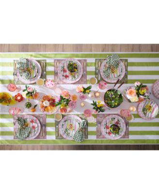 Pink Check Round Platter