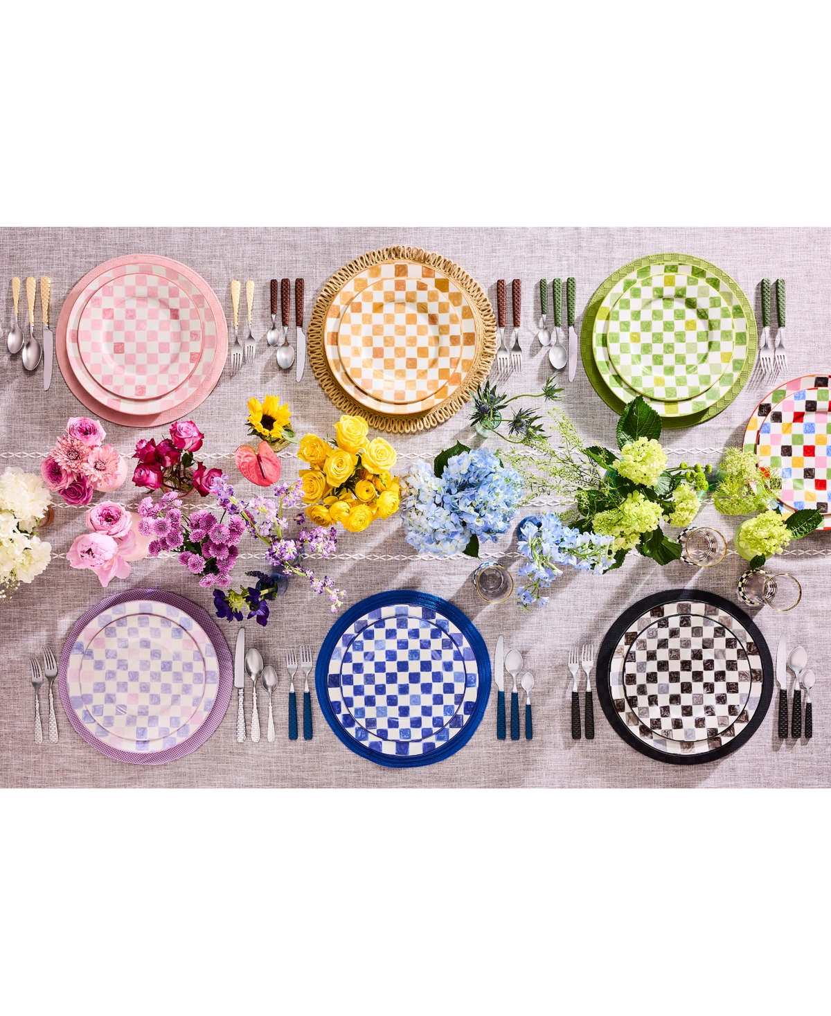Shop Mackenzie-childs Honey Check Dinner Plate