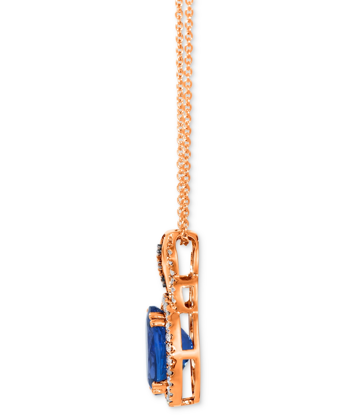 Le Vian Blueberry Tanzanite (2-1/2 Ct. T.w.) & Diamond (1/4 Ct. T.w.) 20" Adjustable Pendant Necklace In 14k In Rose Gold