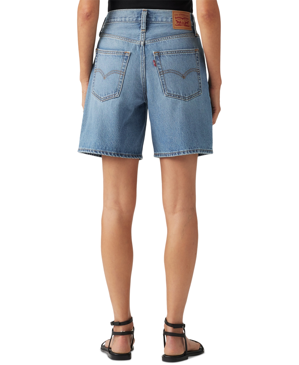 Levi's 501 Mid-thigh High Rise Straight Fit Denim Shorts In Study Group Short