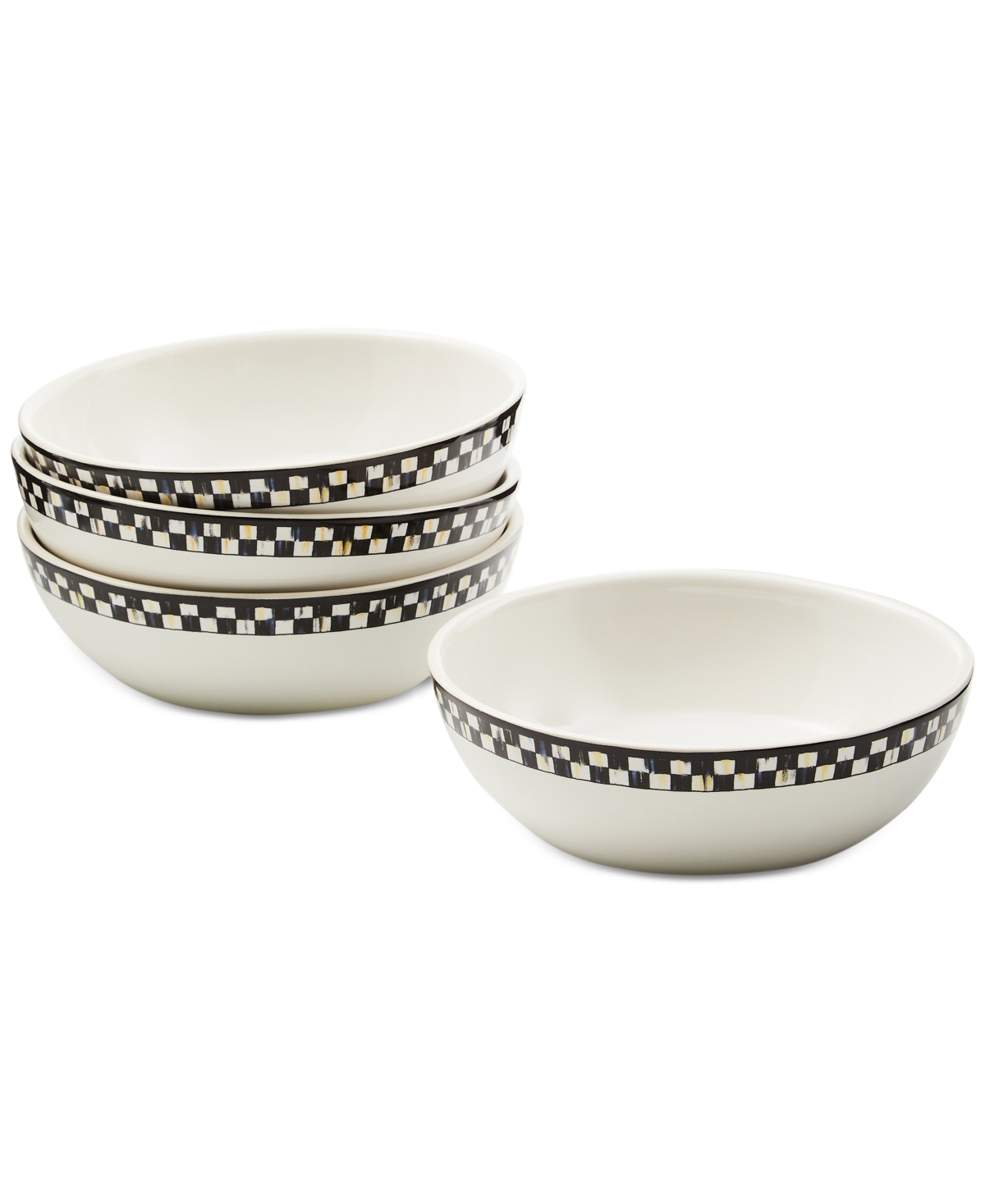 Shop Mackenzie-childs Courtly Check Everyday Bowls, Set Of 4