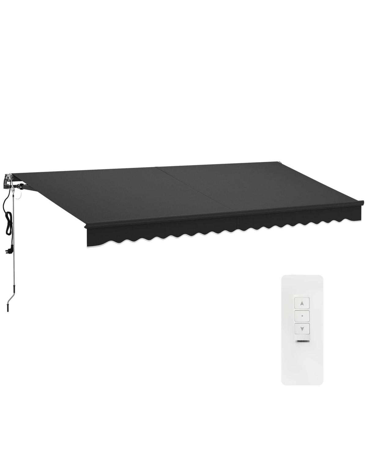 15' x 10' Electric Retractable Awning, All Aluminum Frame - Black
