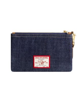 Horseshoe Denim Wristlet Pouch