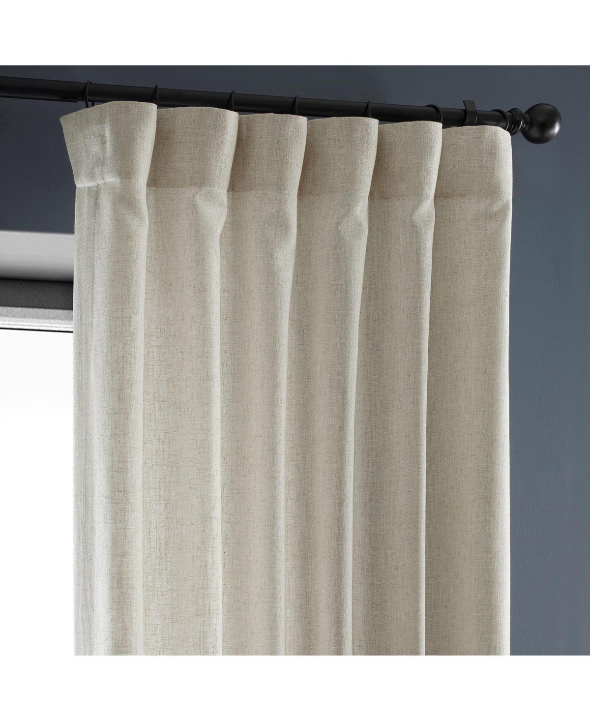 Half Price Drapes Malted Cream Heavy Faux Linen Curtain In Cream