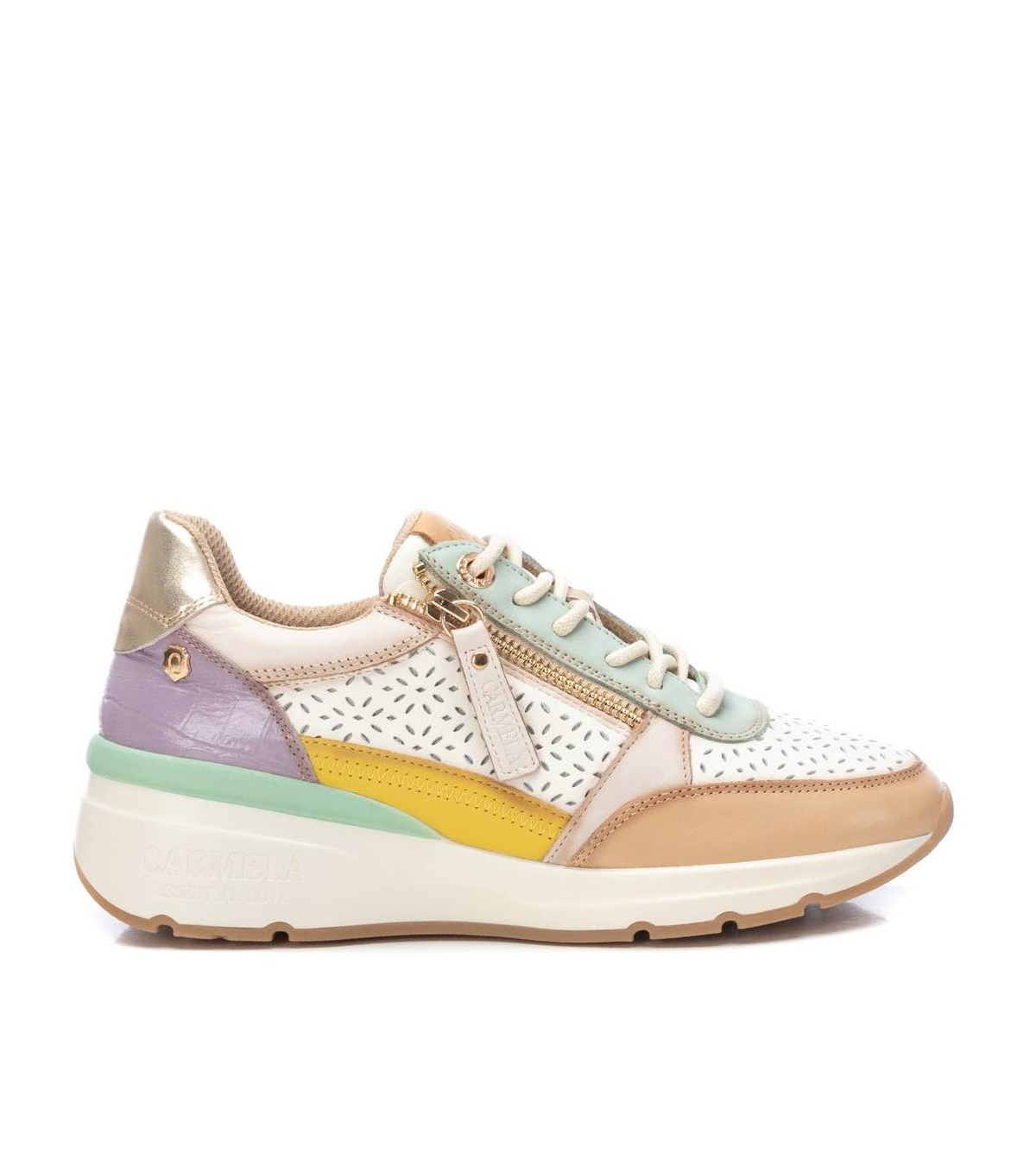 Carmela Collection Women's Leather Casual Sneakers By Xti - Aqua