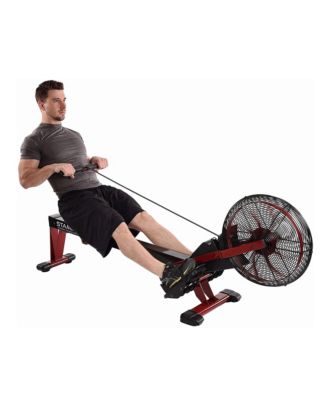 Stamina 35-1412 ATS Air Transfer System Portable Folding Cardio Exercise Fitness X Air Rower Rowing Machine with LCD Display, Red