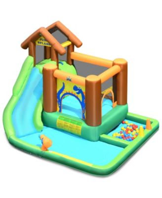 Inflatable Water Slide Bounce House with Climbing Wall Fun Outdoor Playset for Kids