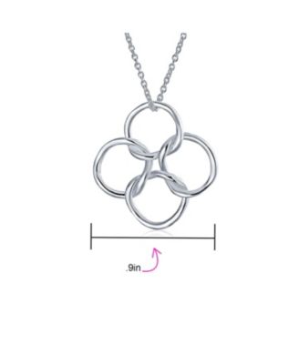 BFF Eternal Friendship Pendant Necklace with Interlocking Infinity Circles in Silver