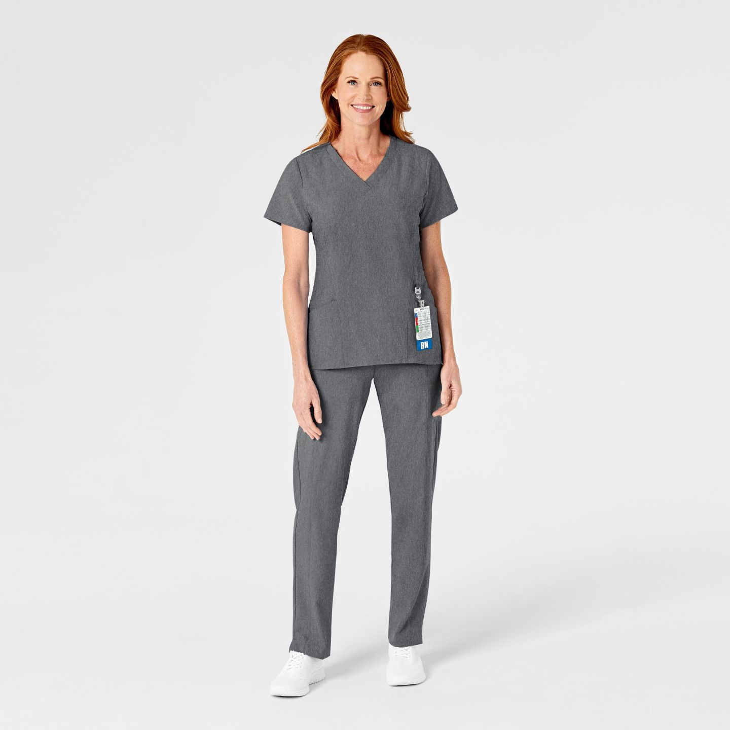 Женские брюки Wink Plus Size W123 Flat Front Cargo Scrub Pant Regular, цвет: Угольный меланжевый — фото 2