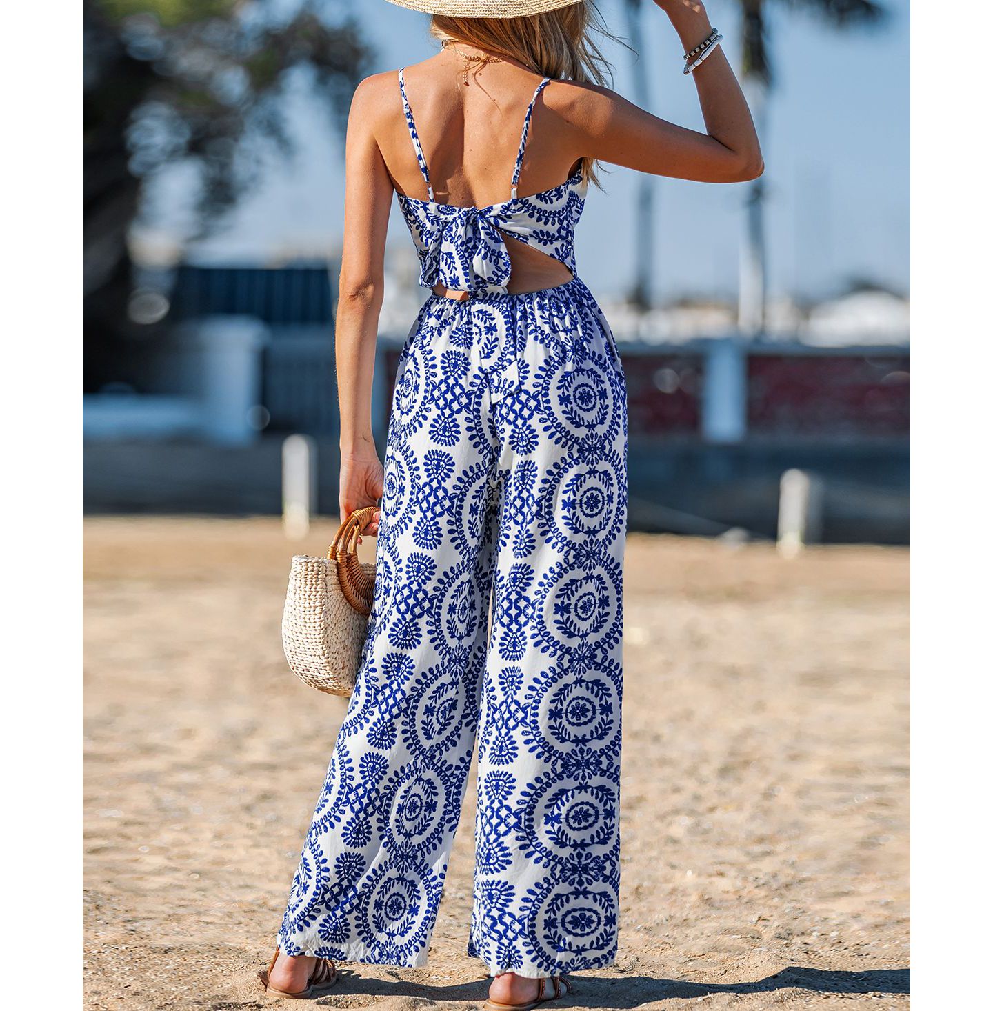 Женский комбинезон Cupshe Nomad Spirit Ornate Jumpsuit, цвет: Белый — фото 3