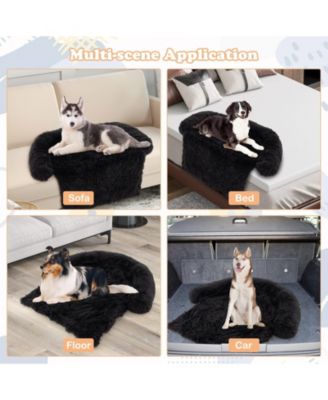 44"x 40"x 32" Plush Calming Dog Couch Bed with Anti-Slip Bottom