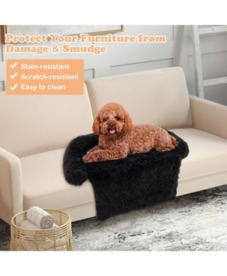 40"x 35"x 26" Plush Calming Dog Couch Bed with Anti-Slip Bottom