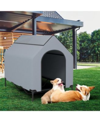 Large Outdoor Elevated Pet House with Ventilated Windows