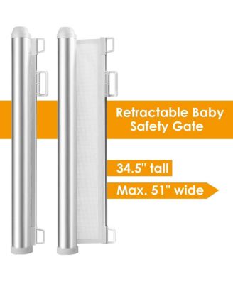 Baby Mesh Retractable Gates, Extra Wide Flexible Extension Safety Gate/Pet Dog Gate for Stairs/Doors/Hallways