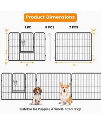 8 Panel 24 Inch Height Pet Fence Indoor Outdoor