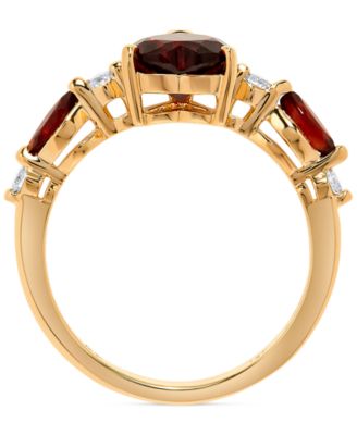 Garnet (1-7/8 ct. t.w.) & Diamond (1/10 ct. tw.) Heart Ring in 14k Gold