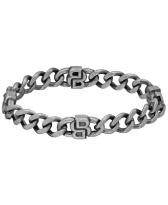 Men's Double B Absolute Galvanic Blackening Stainless Steel Chain Bracelet