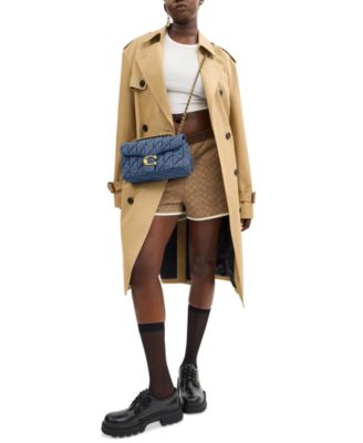 Quilted Tabby Medium Denim Shoulder Bag 26 