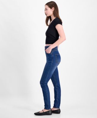 Curvy High Rise Double Button Skinny Jeans