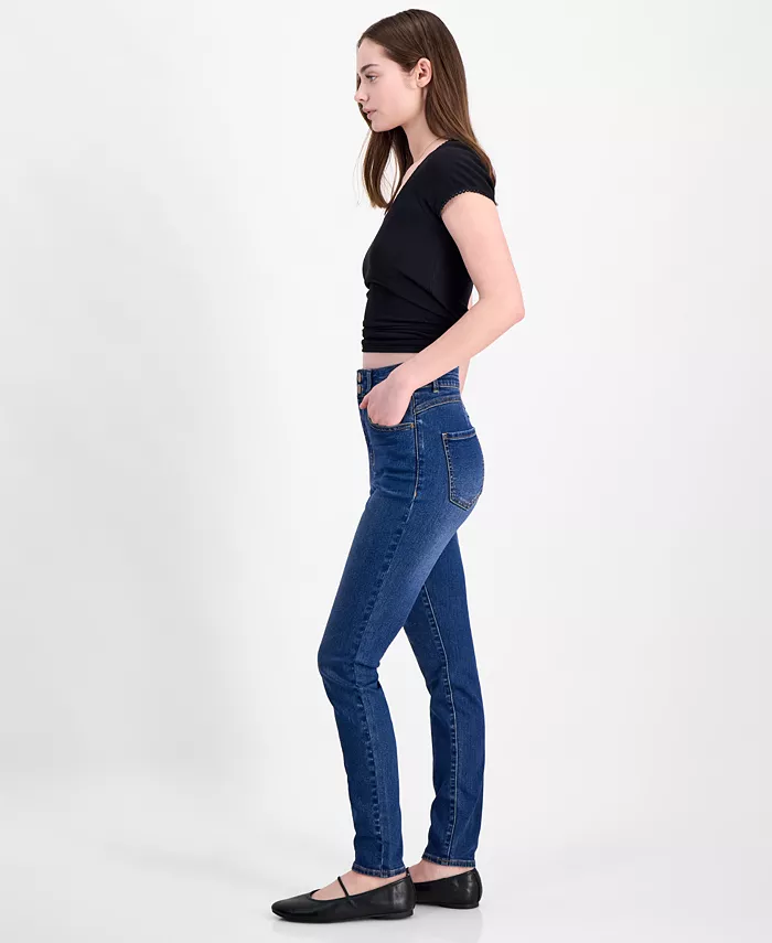 Curvy High Rise Double Button Skinny Jeans - thumbnail 6