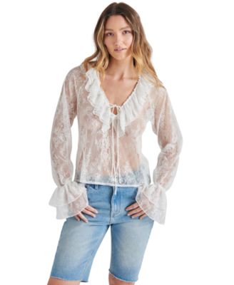 Women's Hampton Sheer Ruffle Lace Blouse