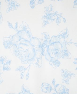 Baby Girls Blue Roses Cotton Burp Cloth & Bibs, 3 Piece Set