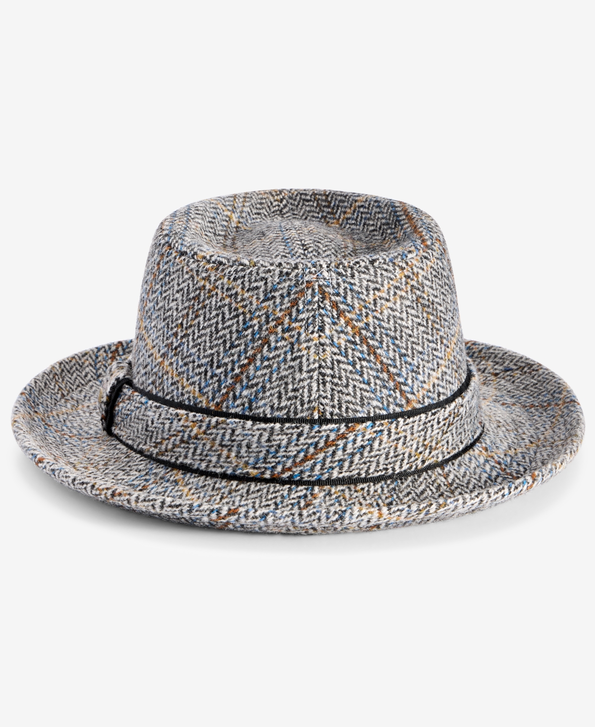 Scala's Men's Plaid Crown Fedora