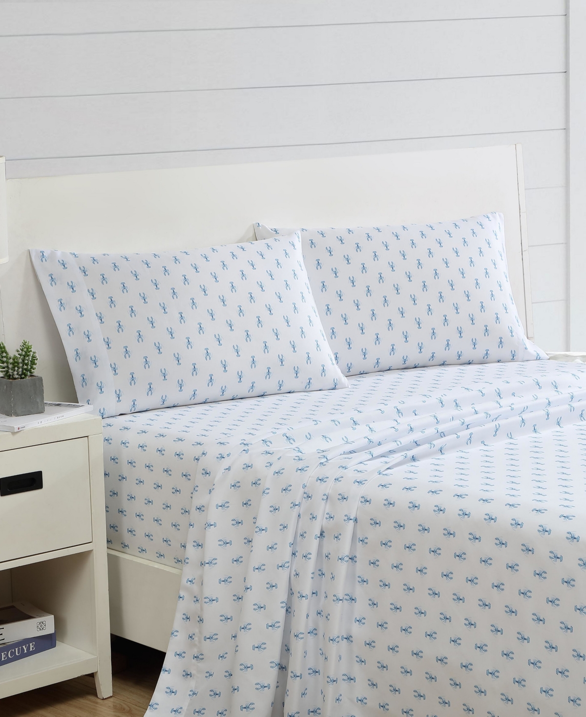 Nautica Printed Cooling Microfiber 4-pc. Sheet Set, Queen In Blue