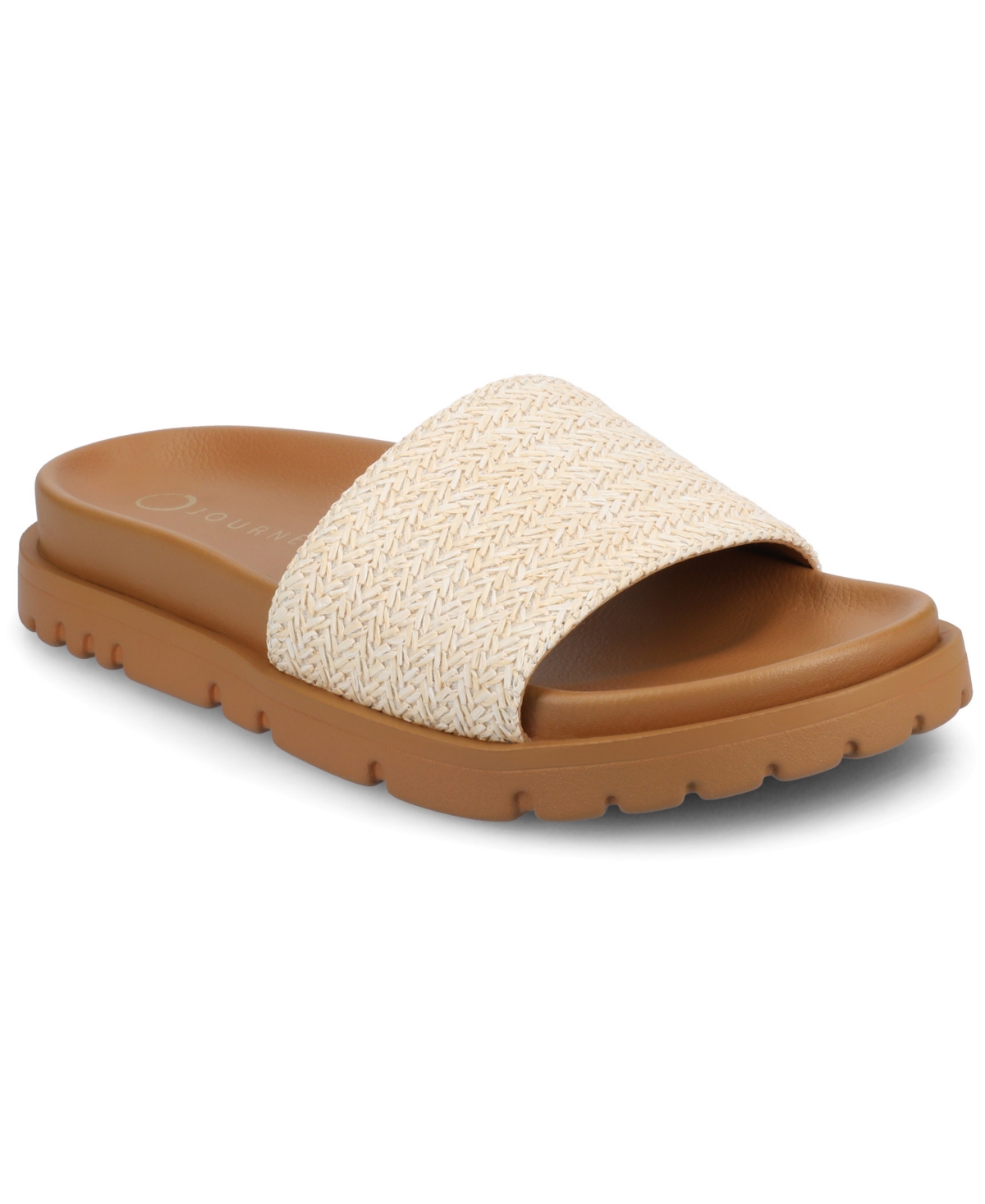 Shop Journee Collection Women's Starr Slide Footbed Flat Sandals In White