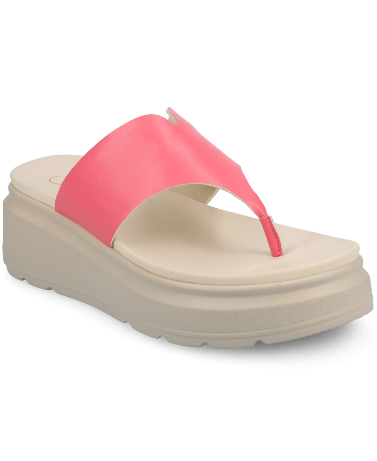 Journee Collection Womens Carah Wedge Sandals In Coral
